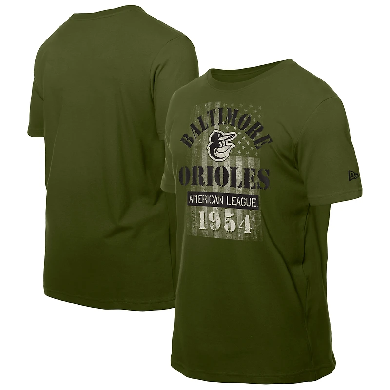 T-shirt vert des forces armées Baltimore Orioles de New Era pour homme