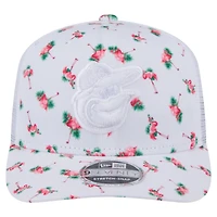 Casquette extensible à bouton-pression 9SEVENTY Flamingo blanche des Baltimore Orioles de New Era pour homme