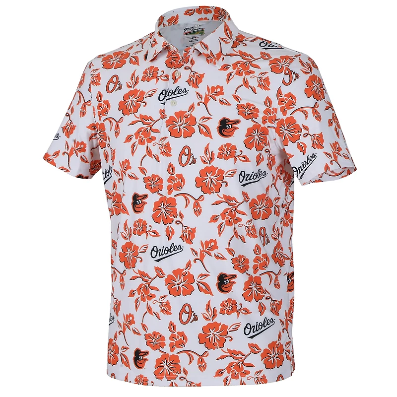 Men's Reyn Spooner  White Baltimore Orioles Pua Performance Polo