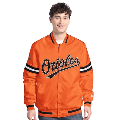 Veste universitaire à boutons-pression Starter Orange Baltimore Orioles Scout pour homme