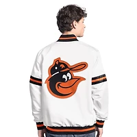 Men's Starter  White Baltimore Orioles Cooperstown Scout Full-Snap Varsity Jacket