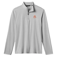 Men's TravisMathew  Gray Baltimore Orioles Time to Tailgate Tri-Blend Quarter-Zip Pullover