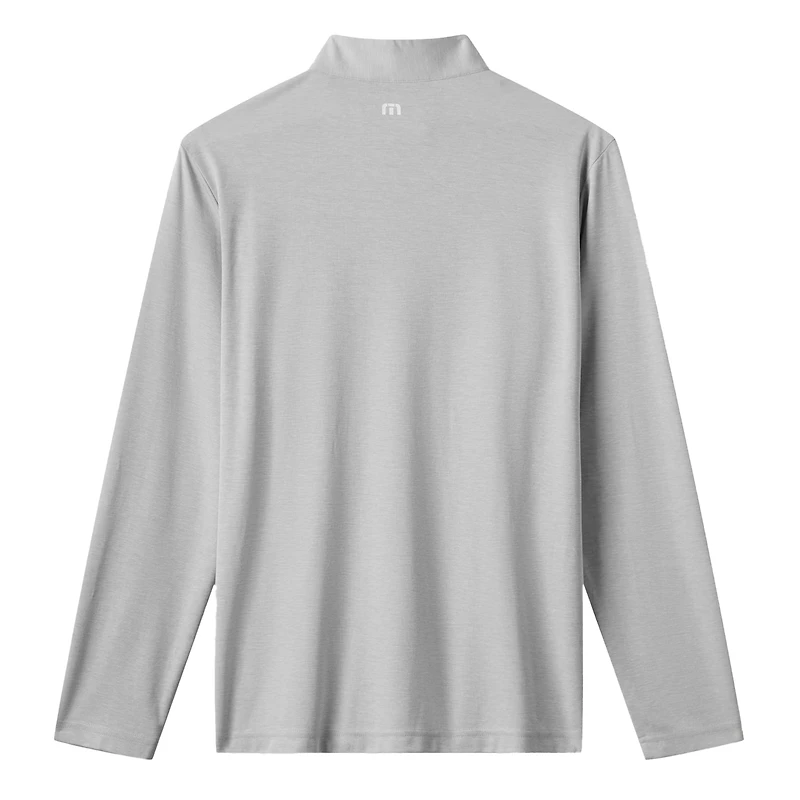 Men's TravisMathew  Gray Baltimore Orioles Time to Tailgate Tri-Blend Quarter-Zip Pullover