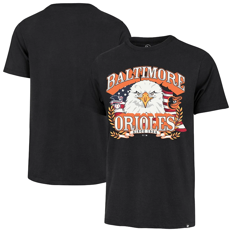 Men's '47  Black Baltimore Orioles Americana Eagle T-Shirt