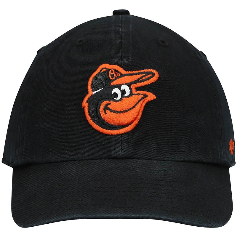Casquette réglable '47 Black Baltimore Orioles Clean Up pour homme