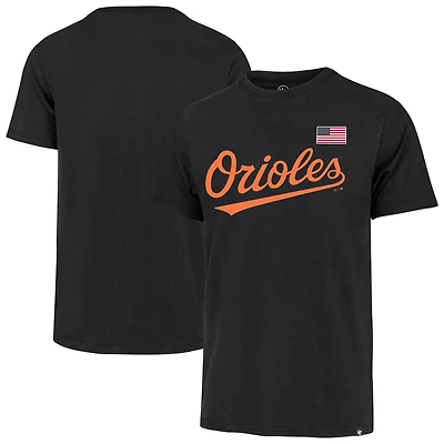 Men's '47  Black Baltimore Orioles Heritage U.S. Flag T-Shirt