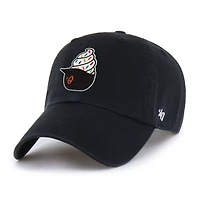 Men's '47  Black Baltimore Orioles Ice Cream Helmet Clean Up Adjustable Hat