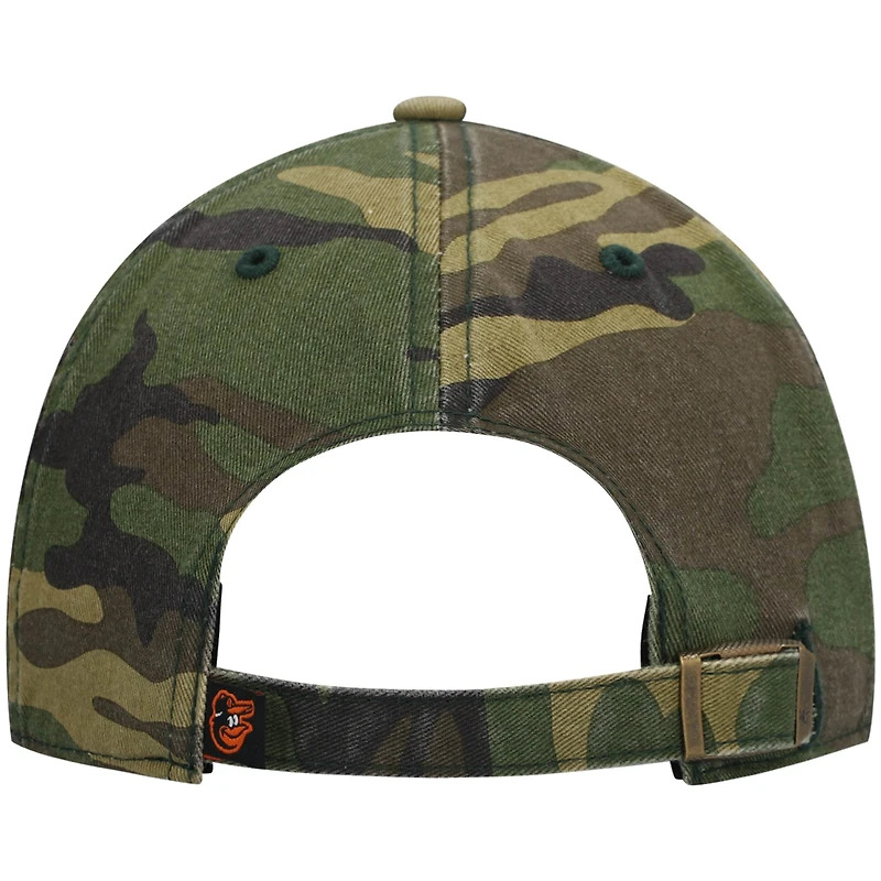 Men's '47 Camo Baltimore Orioles Team Clean Up Adjustable Hat