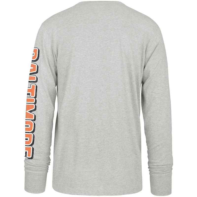 T-shirt à manches longues gris Baltimore Orioles Fair Ball Franklin pour homme '47