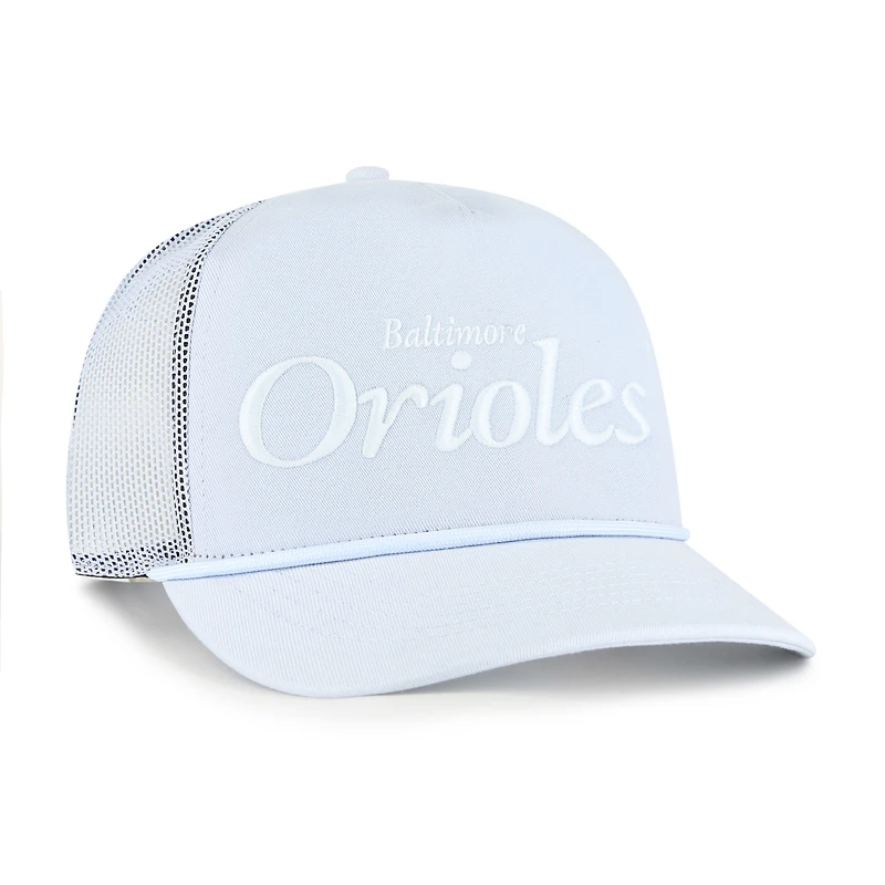 Men's '47 Light Blue Baltimore Orioles Foundation Script Hitch Adjustable Trucker Hat