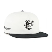 Men's '47 White/Black Baltimore Orioles Foundation Captain Snapback Hat