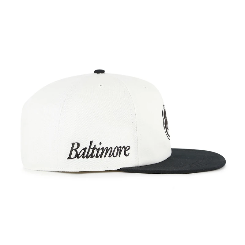 Men's '47 White/Black Baltimore Orioles Foundation Captain Snapback Hat