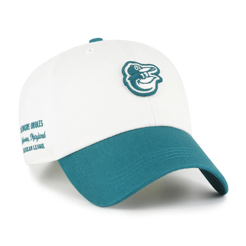 Casquette ajustable Baltimore Orioles '47 blanche/turquoise contemporaine