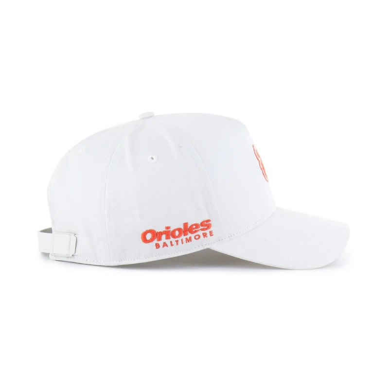 Men's '47 White Baltimore Orioles Foundational Pinch Offside Adjustable Hat