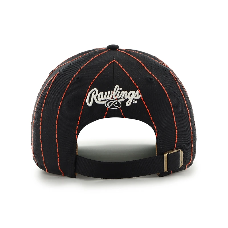 Men's '47 x Rawlings Black Baltimore Orioles Pinstripe Hitch Adjustable Hat