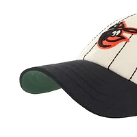 Men's '47 x Rawlings Natural/Black Baltimore Orioles Pinstripe Clean Up Adjustable Hat