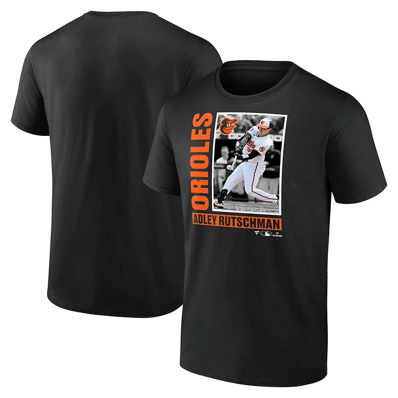 T-shirt noir Adley Rutschman pour homme, joueur des Orioles de Baltimore, « Hot Streak »