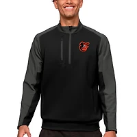 Haut à enfiler glissière quart de tour pour homme Antigua Black Baltimore Orioles Team