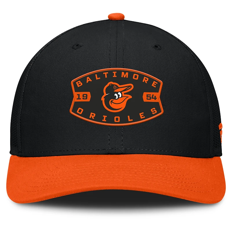 Men's Baltimore Orioles Fanatics Black/Orange Cutoff Adjustable Trucker Hat