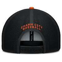 Men's Baltimore Orioles Fanatics Black/Orange Cutoff Adjustable Trucker Hat