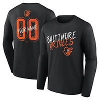 Men's Black Baltimore Orioles  Hustle Personalized Name & Number Long Sleeve T-Shirt