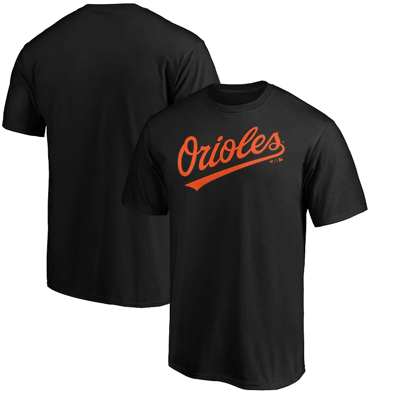 T-shirt noir pour homme avec logo officiel des Orioles de Baltimore