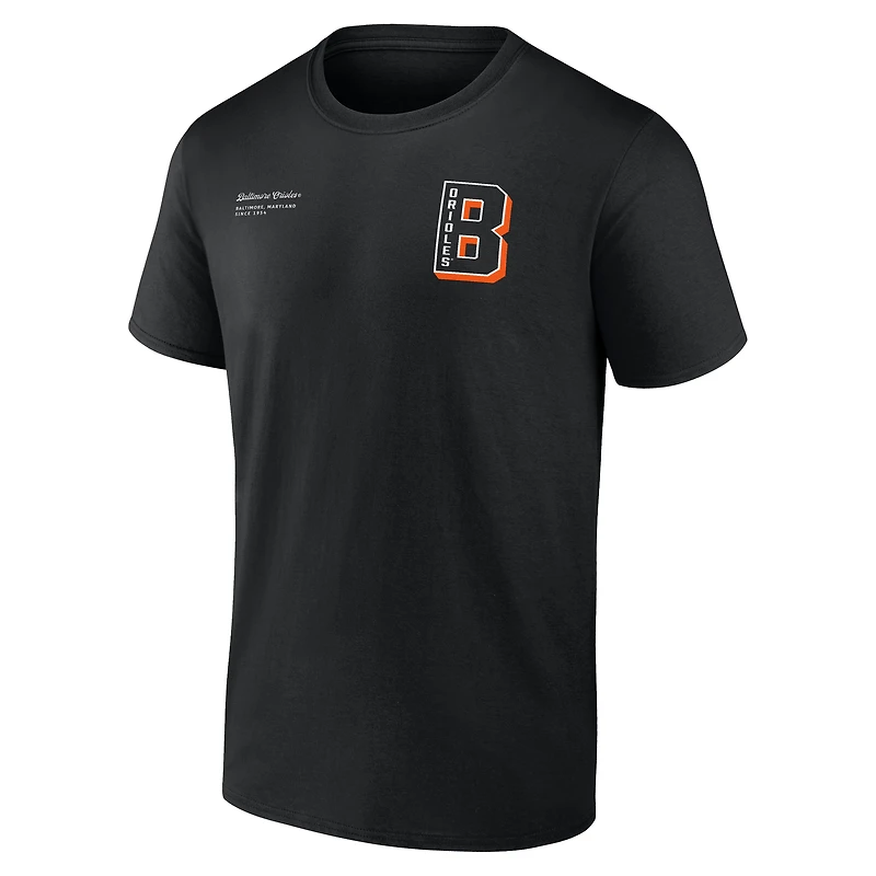 T-shirt noir Split Zone pour homme des Orioles de Baltimore