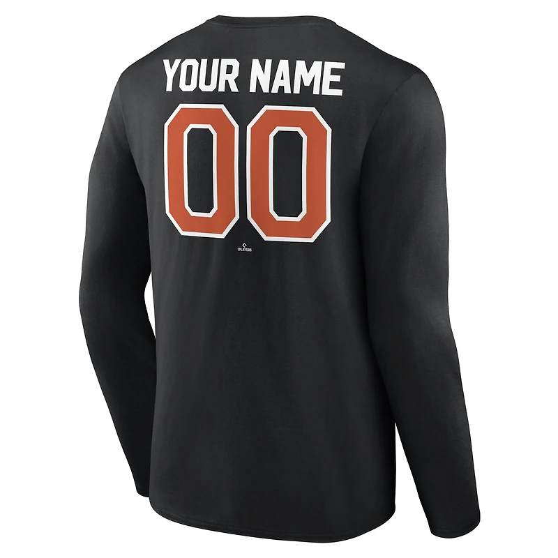 T-shirt à manches longues personnalisé noir pour homme, série de victoires des Orioles Baltimore