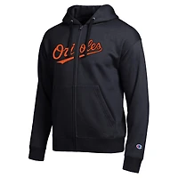 Sweat à capuche zippé noir Champion Baltimore Orioles All-Star pour homme