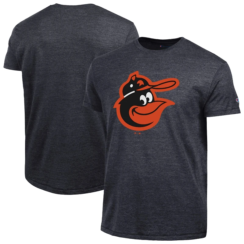 Men's Champion  Black Baltimore Orioles Cooperstown Logo Tri-Blend T-Shirt