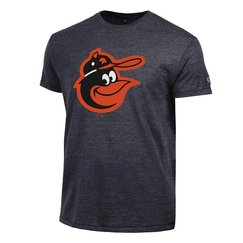 T-shirt Champion noir pour homme avec logo Cooperstown des Orioles de Baltimore, mélange trois matières
