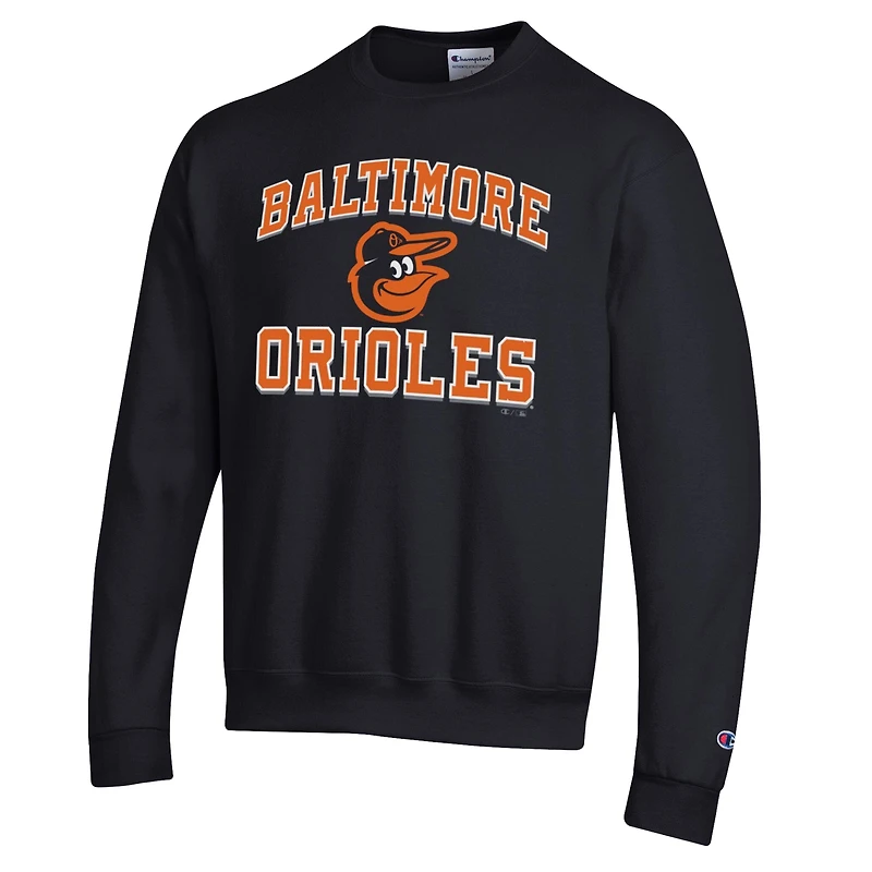 Sweat-shirt Champion noir Baltimore Orioles Heart & Soul Powerblend pour homme