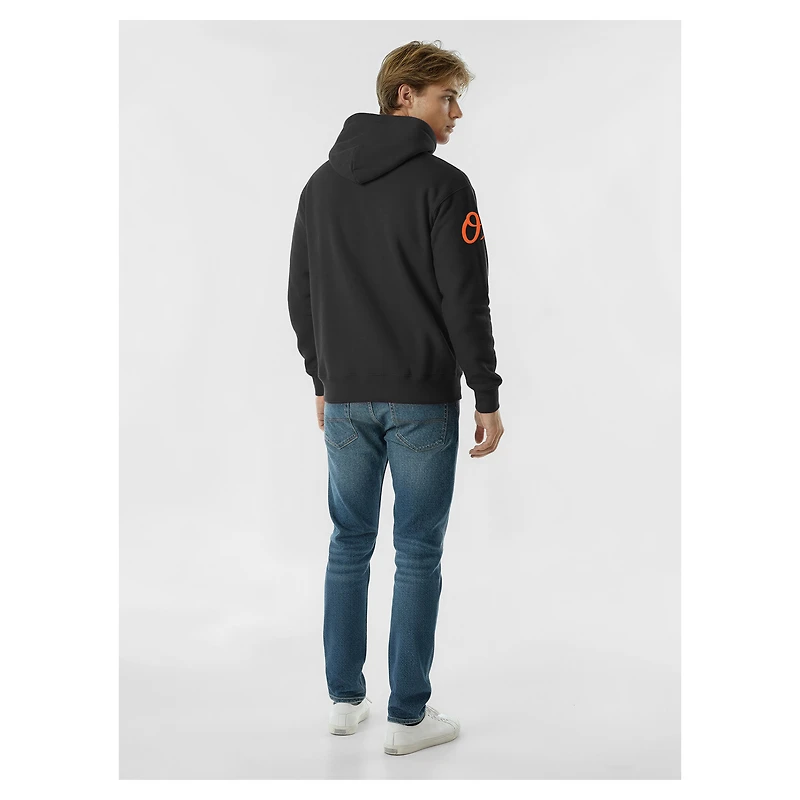 Sweat à capuche Champion noir Baltimore Orioles en chenille tissée inversée pour homme