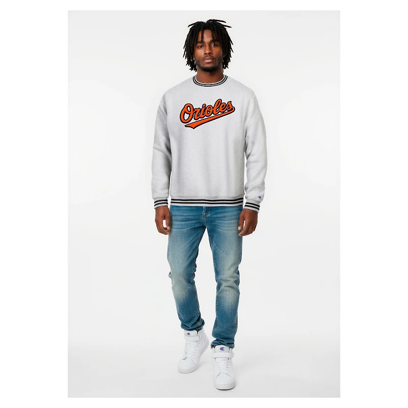 Men's Champion Heather Gray Baltimore Orioles Reverse Weave Sweatshirt