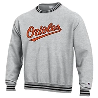 Men's Champion Heather Gray Baltimore Orioles Reverse Weave Sweatshirt