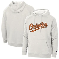 Men's Champion Heathered Core Ultra Light Grey Baltimore Orioles Triumph Tri-Blend Raglan Hoodie