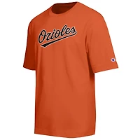 T-shirt Champion Orange Baltimore Orioles All Star Chenille Wordmark pour homme