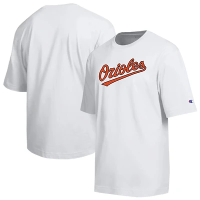 Men's Champion White Baltimore Orioles All Star Arched Chenille Wordmark T-Shirt