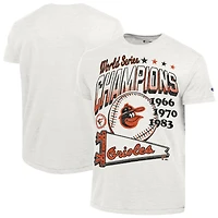 Men's Champion  White Baltimore Orioles Winning Tradition Cooperstown Tri-Blend T-Shirt