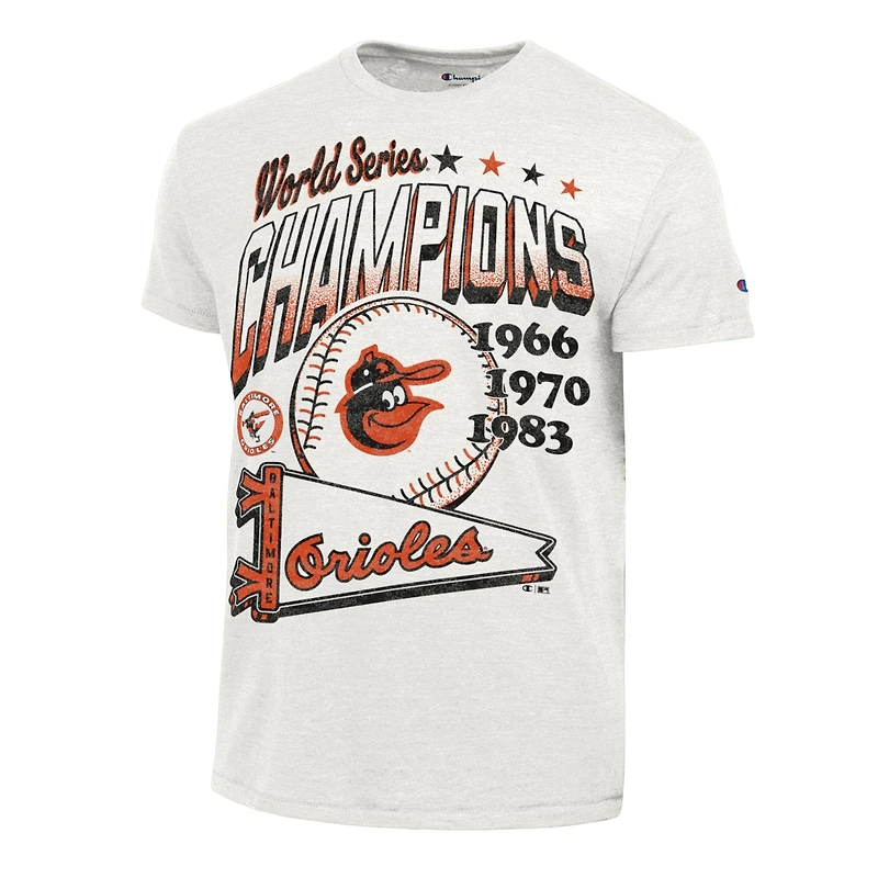 Men's Champion  White Baltimore Orioles Winning Tradition Cooperstown Tri-Blend T-Shirt
