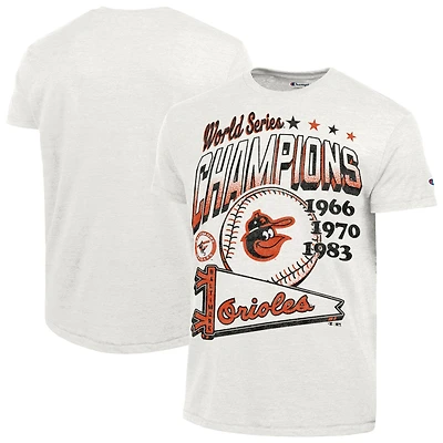Men's Champion  White Baltimore Orioles Winning Tradition Cooperstown Tri-Blend T-Shirt