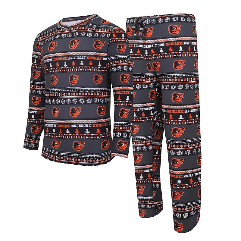 Concepts Sport pour hommes - Ensemble haut et pantalon en tricot noir Baltimore Orioles