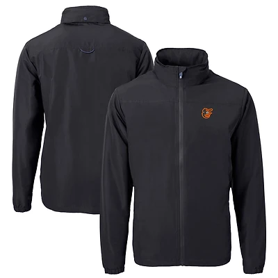 Veste zippée intégrale en tissu recyclé pour homme, modèle Cutter & Buck, couleur noire, des Baltimore Orioles, taille grande et