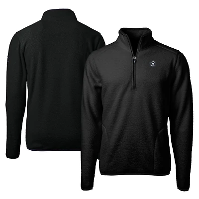 Men's Cutter & Buck Black Baltimore Orioles City Connect Cascade Eco Sherpa Fleece Quarter-Zip Pullover Jacket