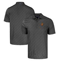 Men's Cutter & Buck Black Baltimore Orioles Pike Eco Pebble Print Stretch Recycled Polo