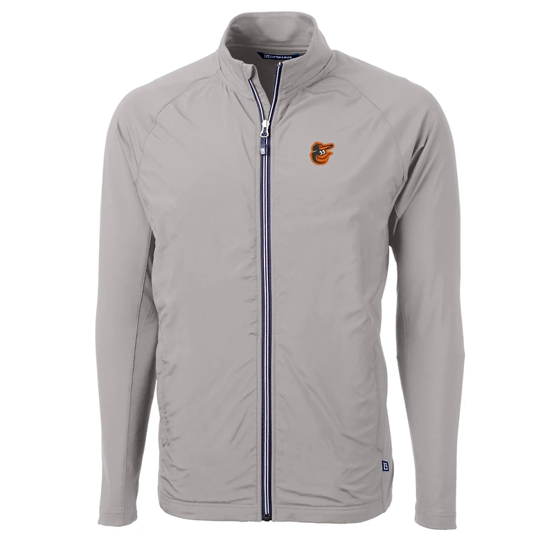 Men's Cutter & Buck Gray Baltimore Orioles Big Tall Adapt Eco Knit Full-Zip Jacket
