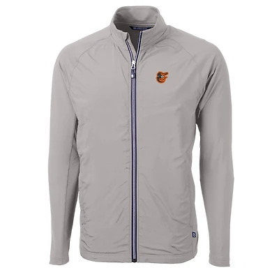 Men's Cutter & Buck Gray Baltimore Orioles Big Tall Adapt Eco Knit Full-Zip Jacket