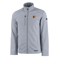 Veste zippée intégrale recyclée Evoke Eco Softshell pour homme, grise, des Baltimore Orioles Cutter & Buck