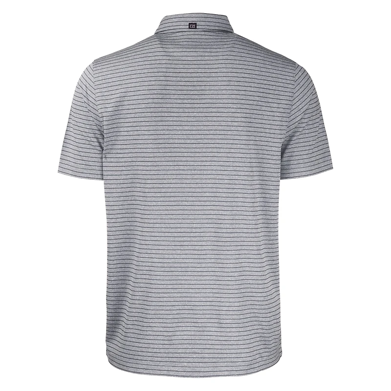 Men's Cutter & Buck Heather Black Baltimore Orioles Big Tall Forge Eco Heathered Stripe Stretch Recycled Polo
