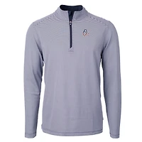 Men's Cutter & Buck  Navy Baltimore Orioles Americana Logo Virtue Eco Pique Stripe Recycled Quarter-Zip Pullover Top
